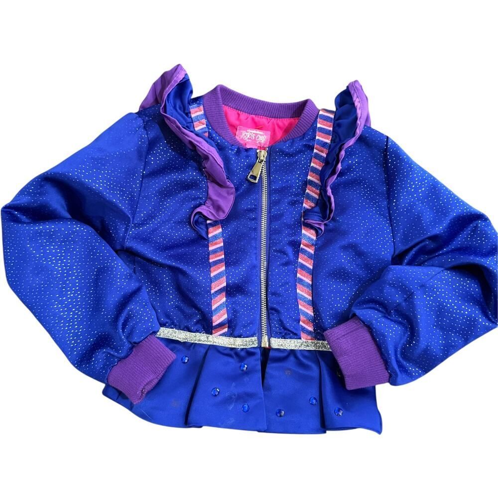 Jojo's Closet Siwa Girls Blue Purple Ruffle Jacket Sparkle Zip Up